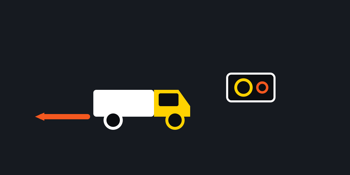 Backup camera fitted to the rear of a commercial vehicle